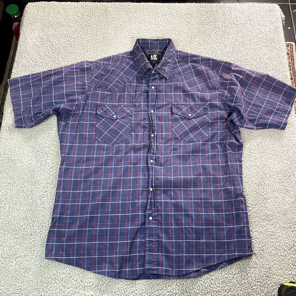 Vintage Rock Creek Ranch Pearl Snap Shirt Men's Rancher Western Cowboy 2XL Tall